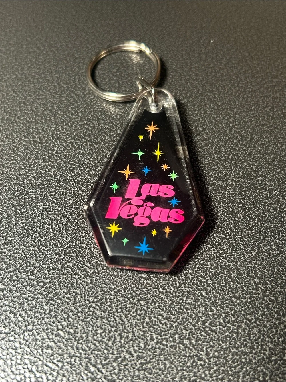 Las Vegas Retro Keychain with Neon Stars